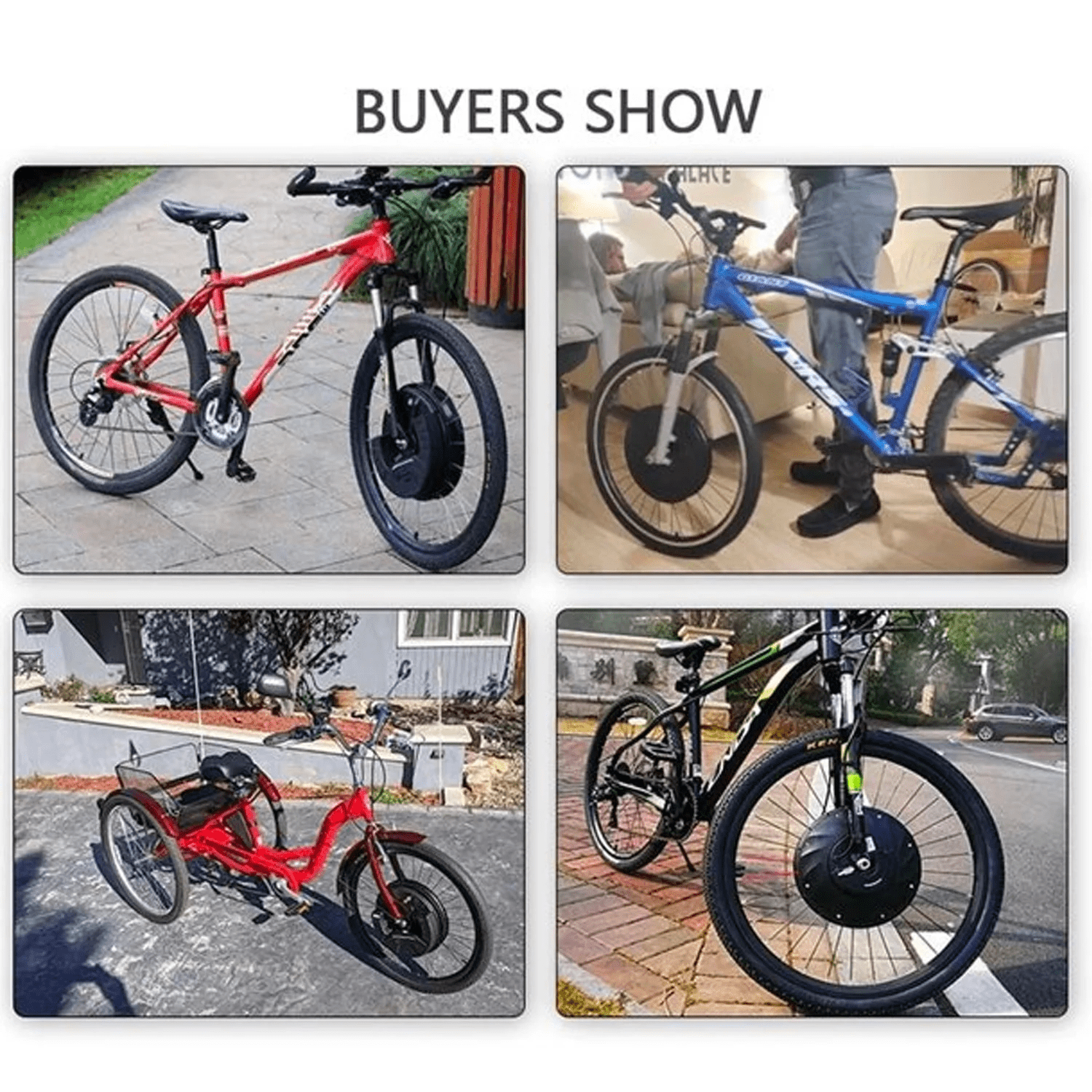 iMortor 3 350W Electric Bike Front Wheel Kit 26" Conversion Kit 36V 7.2Ah Lithium Battery 25MPH Speed 32 Miles Range