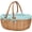 Green, variant on Oval Picnic Basket with Folding Handles, Willow Hand Woven Shopping Basket, Bath Storage Gift Packing Basket, Wicker Empty Easter Eggs and Candy Small Gift Basket. Grey