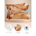 thumbnail image 2 of Marble Burnt Orange Pillow Cases Queen Size Set of 2, Smooth Satin Pillowcase for Hair and Skin, Modern Abstract Ink Painting Luxury Decorative Cooling Bed Pillow Covers with Zipper, 20x30 Inches, 2 of 5