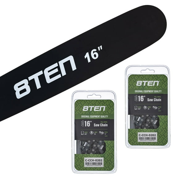 8TEN 16" Chainsaw Bar & 2 Chains .063 3/8 60DL Hardnose for Stihl MK1010474