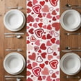 thumbnail image 6 of Red Valentine's Day Table Runner - 60 Inch Long, Kitchen Dining Table Runner Dresser Scarves, Love Heart Modern Art Watercolor Farmhouse Decor for Coffee Tables Wedding Party Banquet, 6 of 8