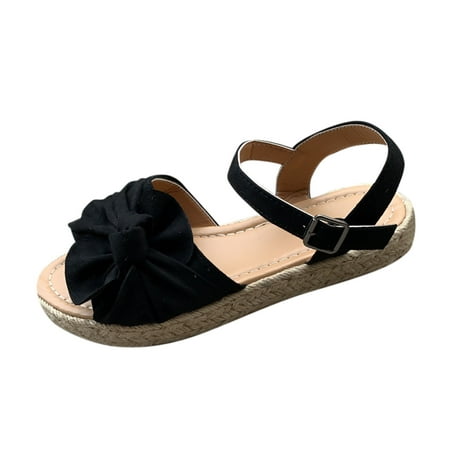 

HGWXX7 Womens Fashion Large Size Bowknot Buckle Fish Mouth Platform Sandals Shoes For Women Black 39
