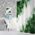 Green & Gold Marble Shower Curtain Set with Hooks, 72x72 Inch
