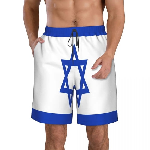 Flag Of Israel Quick Dry Swimming Shorts For Men Swimwear Man Swimsuit Swim Trunks Summer Bathing Beach Wear