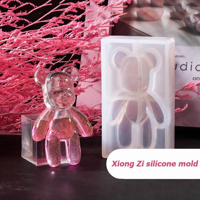 Lindo diy oso silicona moho artesanía de bricolaje transparente accesorios epoxi espejo de epoxi artesan