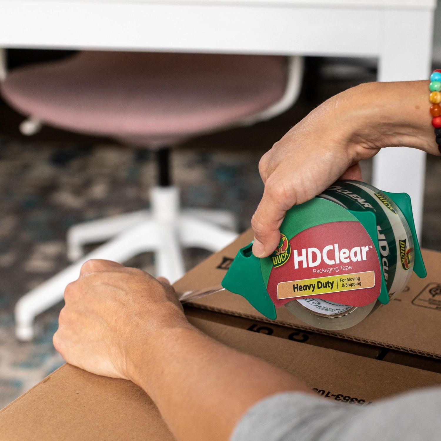 Paquet de 4 rubans d'emballage résistants HD Clear de marque Duck, Paq. de 4, 48mm x 50m