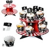 Pirate Party Supplies for kids - Cupcake set with flags and tiered serving tray.
