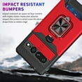 thumbnail image 7 of ELEHOLD Rugged Hybrid Case for Google Pixel 7 Pro Heavy Duty with Card Slot Camera Lens Cover Magnetic Metal Ring Holder Kickstand Hard PC Soft TPU Shockproof Case,Red, 7 of 7