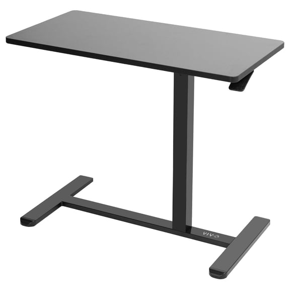 Alieon Pneumatic 32 x 16 inch Over Sofa Laptop Table, Mobile Desktop with Hidden Casters, Bedside Cart, Laptop Desk, Medical Sliding Bed Table, Black, CART-V02L
