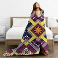 thumbnail image 5 of Vibrant Boho Tribal Soft Throw Blanket - Plush, Warm, Lightweight Flannel, Cozy for Couch, Bed, Travel - Anti-Pilling, Comfy for Bedroom, Living Room, Outdoor Adventures 80in×60in, 5 of 6