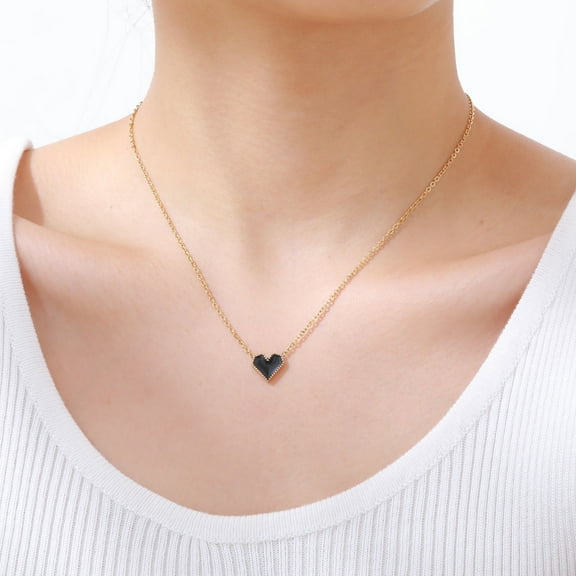 Heart Pendant Necklace for Women, 18k Gold Plated Hypoallergenic Womens Love Heart Necklace, Trendy Non Tarnish Stainless Steel Jewelry Gifts for Her