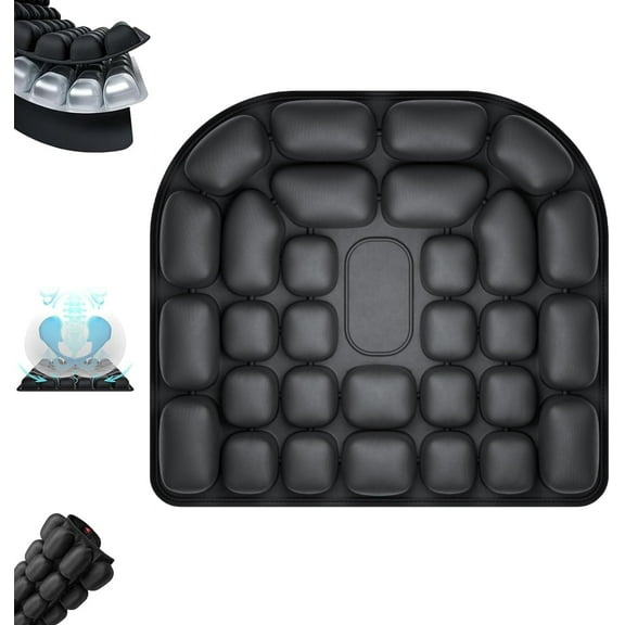 Travel Cushion,3DAir Inflatable Pressure Relief Cushion,Airplane seat Cushion for Long Flights,Press Type air Inflatable Wheelchair seat Cushion for Car,Office,Stadium,Ergonomic Comfort Support