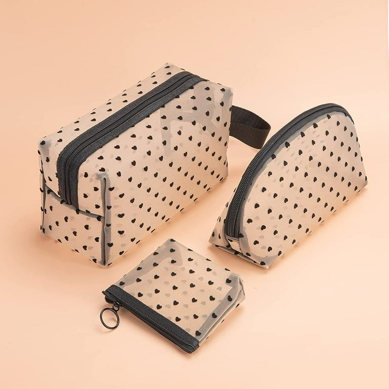 5 Pieces Heart Mesh Makeup Bags Set Portable Travel Toiletry Bag Travel  Small Items Organizer Cosmetic Bags for Women - China Cosmetic Bag Pouch  and Makeup Bags Set price