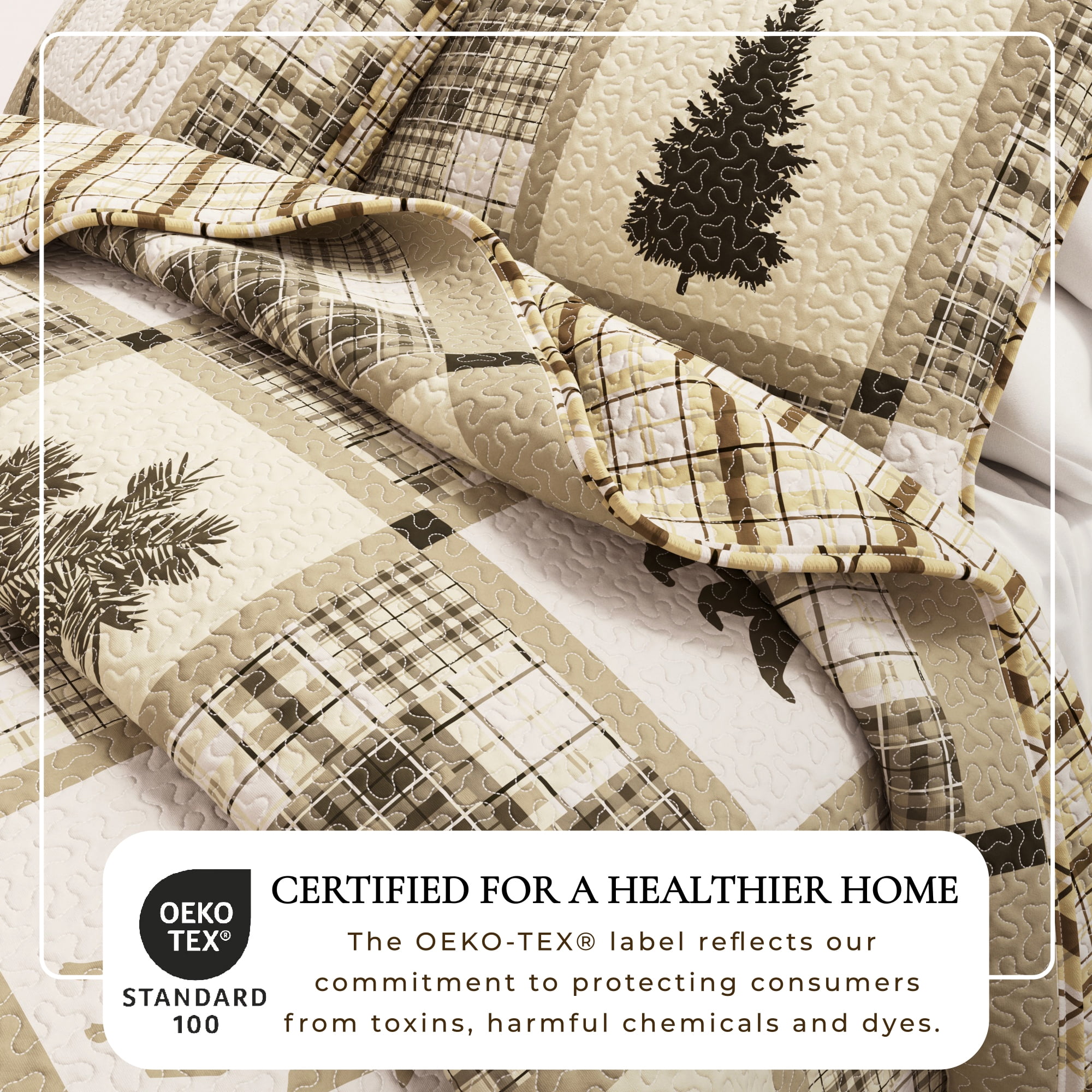 Lodge Quilt Set - Lightweight, Soft, All-Season - 2-Piece Reversible Rustic Bedding Set (Twin / Twin XL, Multi)