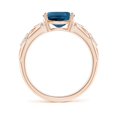 thumbnail image 2 of ANGARA Natural 2.25 ct London Blue Topaz Ring with Diamond Accents in 14K Rose Gold for Women (Size-9x7mm) | November Birthstone, Anniversary, Jewelry Gift for Women | Natural London Blue Topaz Ring, 2 of 11