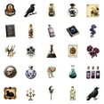 thumbnail image 2 of NookHive 50pcs Dark Aesthetics Stickers with Oil Lamp, Crow & Skull, Non-Repeating Waterproof Goth & Halloween Decals, 2 of 7