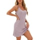 thumbnail image 4 of INSPIRE CHIC Vestido de dormir sin mangas para mujeres, camiseta de noche de punto acanalado, camisón, batas de noche XL Rosa, 4 of 6