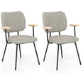 thumbnail image 1 of Costway Ensemble de 2 Chaises de Salle à Manger en Lin Moderne Rembourrées pour Cuisine Gris, 1 of 9