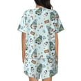 thumbnail image 6 of Balery Winter Wonderland Light Blue Pattern Womens Pajama Sets 2 Piece Soft Short Sleeve Top and Shorts Sleepwear Round Neck Pjs Lounge Set with Pockets-3X-Large, 6 of 7