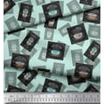 thumbnail image 2 of Soimoi Green Cotton Voile Fabric Mocha & Caramel Coffee Beverages Print Fabric by the Yard 56 Inch Wide, 2 of 3