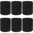thumbnail image 1 of Sports Absorbent Wristbands for Men and Women - 6 Pack - Black Wristbands for the Gym, Tennis or Running - Absorbent Sponge Armband - Sponge Headband, 1 of 5