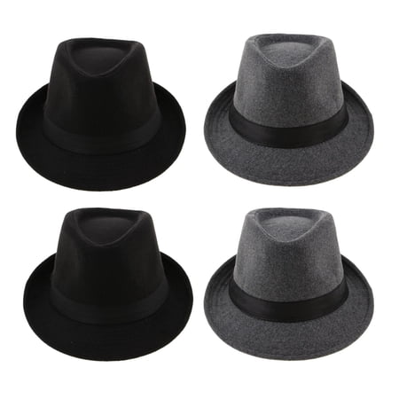 Nieuwe Fedora Vilt GLB Wide Brim Dames Trilby Hat Dames Heren Jazz Church Godfather Caps HHF Petten & Hoeden (Kleur : 3, Grootte : Een maat