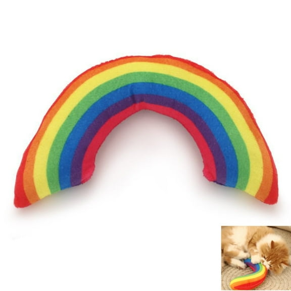 Catnip Rainbow Pillow for Cats 2.75×11.8in Soft Plush Toy To Fun Play/Rest
