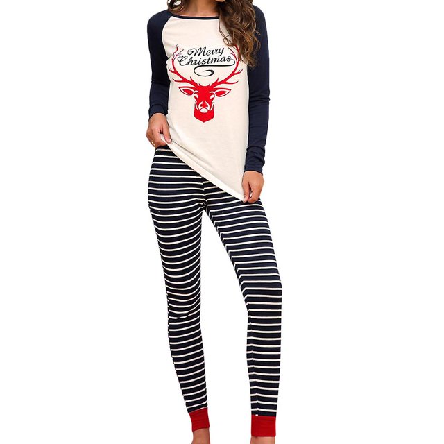 Femmes Pyjamas de Noël Ensemble Pjs Pyjamas Nightwear Xmas Print Sleepwear