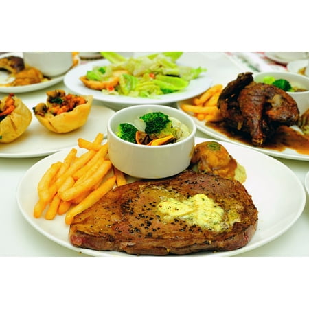 Dine Bohm Fries Roast Meat Western Food Steak Poster Print 