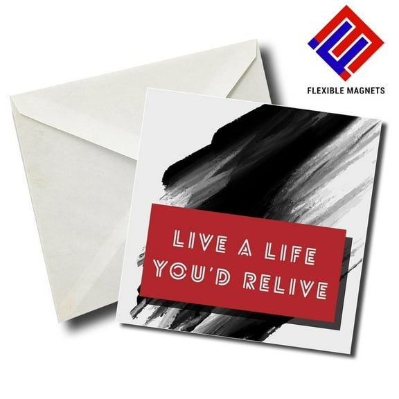 Live A LIfe Youd Relive Inspirational Quote Magnet for refrigerator. Great Gift! By Flexible Magnets