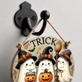 thumbnail image 3 of sruoe Halloween Decorations,Halloween Cute Ghost Wooden Round Sign,Front Door Hanging Wall Decor with Vintage Print,Holiday Hanging Wood Plaque for Party Spooky Themed Entryway Decor, 3 of 6