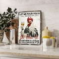 thumbnail image 6 of 1pc Vintage Metal Tin Sign 8x12 inch Retro Iron Chicken Sign Let Me Pour You A Tall Glass Of Get Over It Chicken Poster for DIY Farm Chicken Coop Home Cafe Bar Wall Decor, 6 of 9