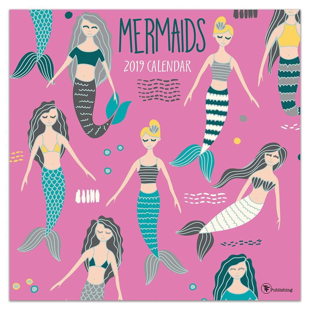 2019 Mermaids 12" x 12" January 2019December 2019 Wall Calendar