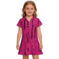 thumbnail image 2 of CCRFTGI Polo Dress for Kids Girls Size 8 Back To School Short Sleeve Uniform Cute Polka Dots Pleated Flare Skater Polo Dresses Summer Button Collared Picque Polo Dress Hot Pink 7-8 Years, 2 of 5