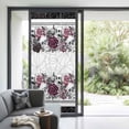 thumbnail image 2 of Non-Adhesive Static Cling Window Tint, Halloween Window Privacy Film Frosted, Black Horror Skull Roses Spi-der Web Vintage Insulated Windows Frosted Films for Living room, 35.4 x 78.7 Inches, 2 of 9