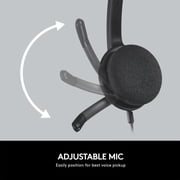 Logitech H340 USB Headset in Black for Internet Calls and Music - 981-000507