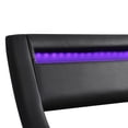thumbnail image 5 of Queen Size Upholstered Leather Platform Bed Frame with a Hydraulic Storage System, Modern Platform Bed with LED Light Headboard, Heavy Duty Bed Frame, No Box Spring Needed, 5 of 7