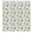 thumbnail image 3 of Tropical Shower Curtain, Childish Cartoon Style Toucan Palm Tree and Coconuts Wild Nature of Hawaii Pattern, Fabric Bathroom Set with Hooks, 69W X 70L Inches, Multicolor, by Ambesonne, 3 of 3