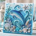 thumbnail image 2 of Ocean Theme Pearl Art DIY Kit, Dolphin DIY Pearl Painting Set, Sparkling Coastal Wall Decoration with Dolphin Diamond Pearl Art for Beach Enthusiasts, 2 of 6