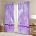 thumbnail image 2 of Manfei Purple Bow Butterfly Black Out Curtains for Children Kids Teens,Letter Monogrammed Initial M Curtains Pack of 2 (42x63 Each),Bling Glitter Bedroom Curtains,Graffiti Splash Home Decor, 2 of 6