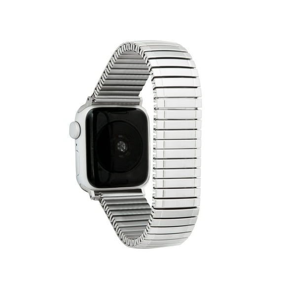 Bandini Stainless Steel Expansion Band for Apple Watch Band 44mm 45mm 42mm 41mm 40mm 38mm Ultra 49mm for Men, Extra Long Metal Stretch Strap for Apple Watch Series 9 8 7 6 5 4 3 2 SE & iWatch - Silver