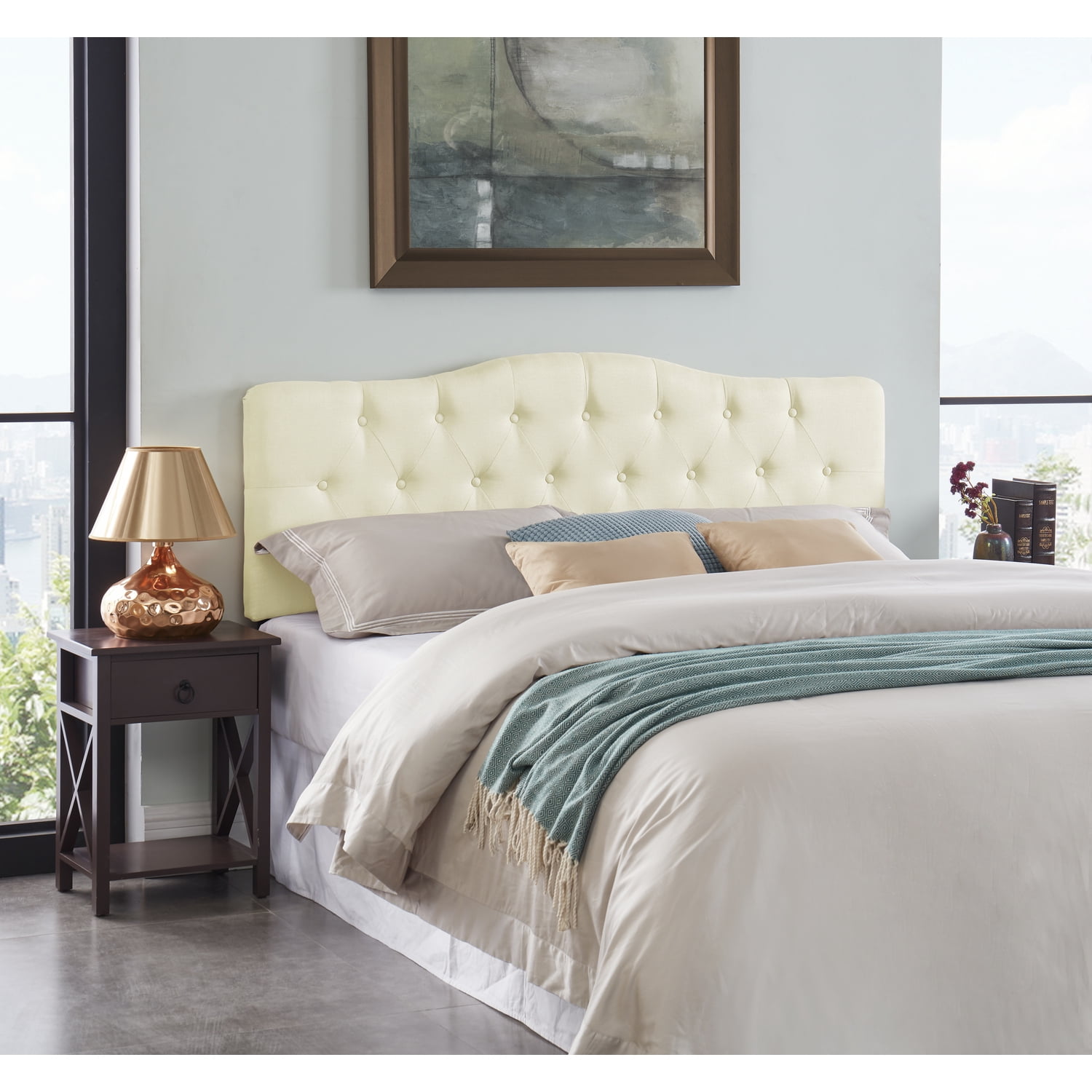Cassandra Headboards for Full Size Bed, Upholstered Button Tufted Bed