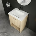 thumbnail image 3 of Oak Plywood 24-inch Freestanding Bathroom Vanity with Easy Assembly and Ceramic Sink, 3 of 7