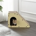 thumbnail image 3 of THE LICKER STORE Kento 23.63" Minimalist Cardboard Angled Cat Cave Scratcher with Catnip, Almond, CSR1008A, 3 of 7