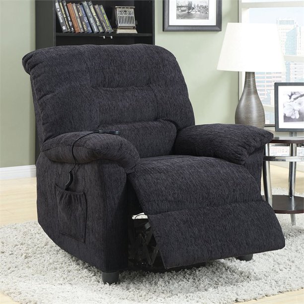 Kingfisher Lane Power Lift Recliner in Gray and Black
