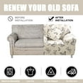 thumbnail image 5 of NEWEEN Sofa Cover High Stretch Elastic Fabric 1 2 3 Seater Sofa Slipcover Chair Loveseat Couch Cover Polyester Spandex Furniture Protector Cover with 1 Pillowcase (3 Seater, Pattern #Butterfly), 5 of 7
