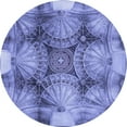thumbnail image 1 of Ahgly Company Indoor Round Patterned Denim Blue Area Rugs, 4' Round, 1 of 6