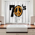 thumbnail image 2 of Ambesonne Hippie Kitchen Curtains, 70's Peace Daisies, 55"x39", Black Marigold White, 2 of 3