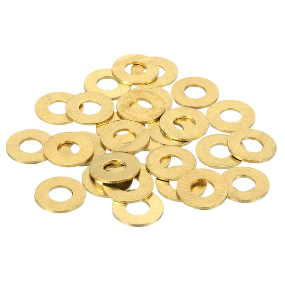 Uxcell Brass Flat Washer, 9/16" OD x 1/4" ID x 1mm Fenders Washers Assortment M6 Washer for Bolts,28 Pack