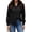 Black, variant on Luvrsol Plus Size Women Button Down Shirt Elegant Collared Blouse Tailored Slim Cut office‑Wear Tops S-3XL